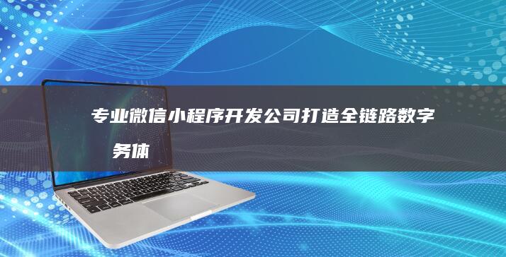 专业微信小程序开发公司：打造全链路数字服务体验